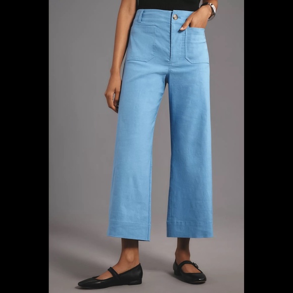 Anthropologie The Colette Cropped Wide-Leg Pants by Maeve - Picture 1 of 16
